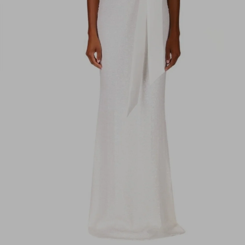 Badgley Mischka Sequined Mikado Gown - Picture 4 of 10
